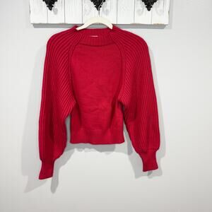 Maeve Mock Neck Raglan Sleeve Sweater Red S
